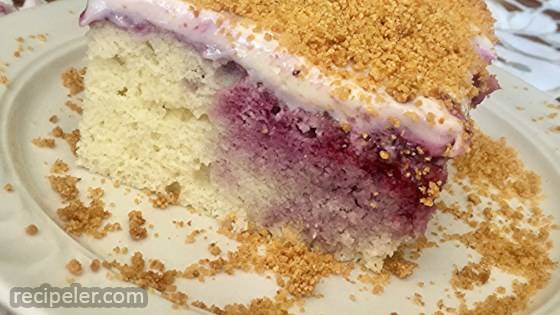 Triple Berry Cheesecake Poke Cake