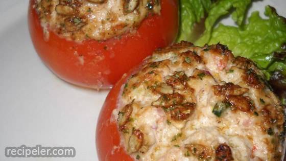 Tuna And Goat Cheese Stuffed Tomatoes