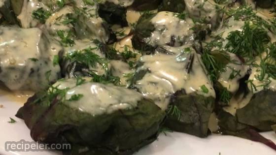 Ukrainian Beet Green Cabbage Rolls