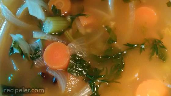 Vegan Carrot-Top Vegetable Soup
