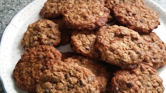 vegan chocolate chip, oatmeal, and nut cookies