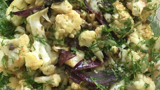 vegan roasted cauliflower salad