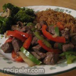 Venison Tips and Rice