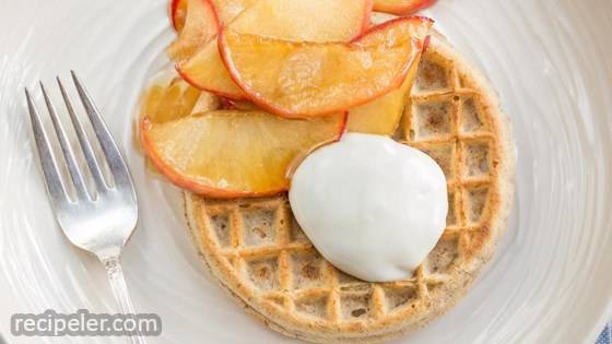 Waffles With Caramelized Apples And Yogurt