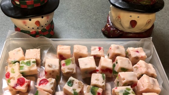 White Chocolate Cherry Fudge