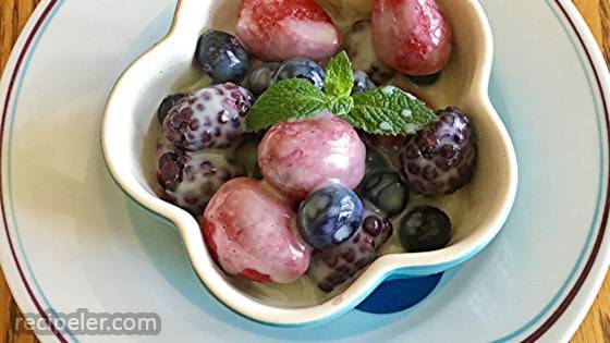 White Chocolate Ganache with Frozen Berries