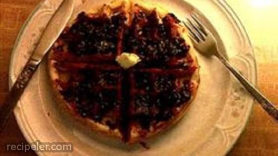 Whole Grain Waffles with Blackberry Sauce