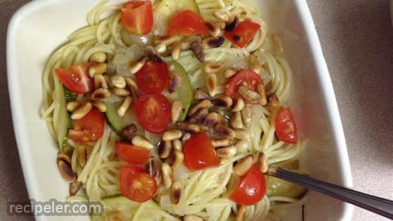 Zucchini Pasta with Pine Nuts