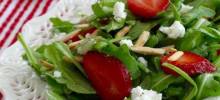 Arugula and Strawberry Salad with Feta Cheese