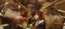 Bacon Wrapped Dates Stuffed with Blue Cheese