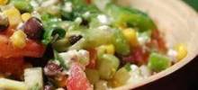 Black Bean, Corn, and Tomato Salad with Feta Cheese
