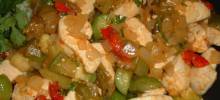 chicken with tomatillos and poblanos