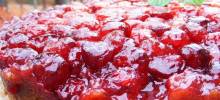 cranberry upside-down sour cream cake