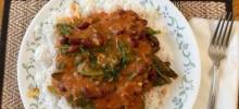 Curried Mustard Greens with Kidney Beans