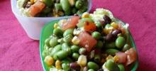 Edamame Salad with Homemade Garlic Cilantro Vinaigrette