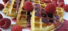eggnog-raspberry belgian waffles