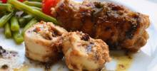 goat cheese and sun-dried tomato stuffed chicken thighs with sage brown butter sauce
