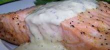 Grilled Salmon Fillets with a Lemon, Tarragon, and Garlic Sauce
