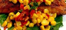 Grilled Salmon with Bacon and Corn Relish