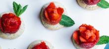 Lemon Poppy Seed Tartlet with a Strawberry Rose