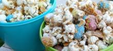 malted white chocolate popcorn with robin's eggs