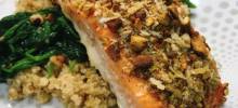oven-roasted pistachio-crusted salmon