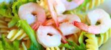 pasta salad with avocado and shrimp