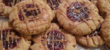peanut butter and jelly thumbprint shortbread cookies