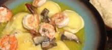 Portobello Mushroom Ravioli with Prawns