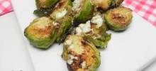 Quick and Easy Pan-Roasted Brussels Sprouts with Gorgonzola Cheese