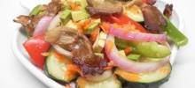 refreshing salad with grilled oyster mushrooms