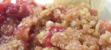 rhubarb-raspberry crunch