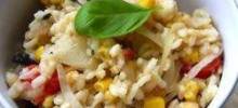 Risotto with Tomato, Corn and Basil