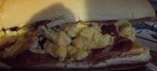 Scrambled Egg and Pepperoni Submarine Sandwich