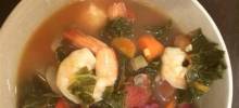 Spicy Kale and Shrimp Soup