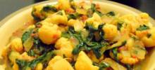 spinach and cauliflower bhaji
