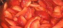 strawberries in spiced syrup
