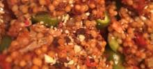 turkey and couscous-stuffed peppers with feta