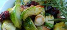 Warm Brussels Sprout Salad with Hazelnuts and Cranberries