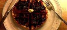 Whole Grain Waffles with Blackberry Sauce