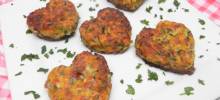 zucchini carrot patties with bacon