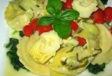 artichokes in a garlic and olive oil sauce