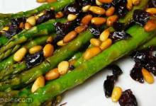 Asparagus with Cranberries and Pine Nuts