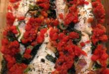baked haddock with spinach and tomatoes