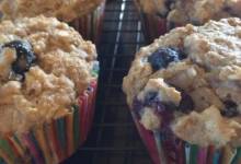 blueberry banana coconut flax muffins