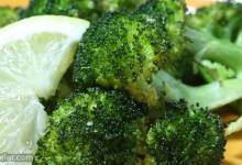 broccoli in roast chicken drippings