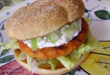 Buffalo Chicken Burgers with Blue Cheese Dressing