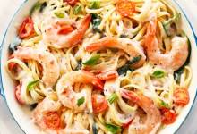 campbell's&#174; one-pot linguine with bacon and shrimp