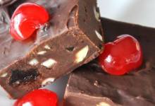 cherries and chocolate fudge