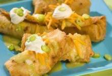 chicken chimichangas with green sauce